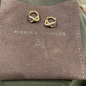 Monica Vinader Riva Crossover Mini Huggie Earrings
